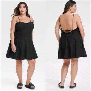 A New Day 4X Beach Bungalow Linen whimsical Strappy Short Adjustable goth Dress